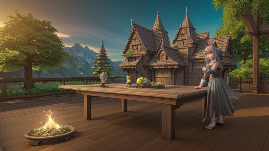 (((masterpiece))), ((ultrarealistic)), (octane render|midjourney), "Evgeni Vodenitcharov Art Style", a huge and cute bonsai surrounded by elves and magical goblins, Nvidia RTX|octane render|midjourney|stable diffusion, reflections/refraction/subsurface scattering/intricate details, fairy settings, magical sky C35-2