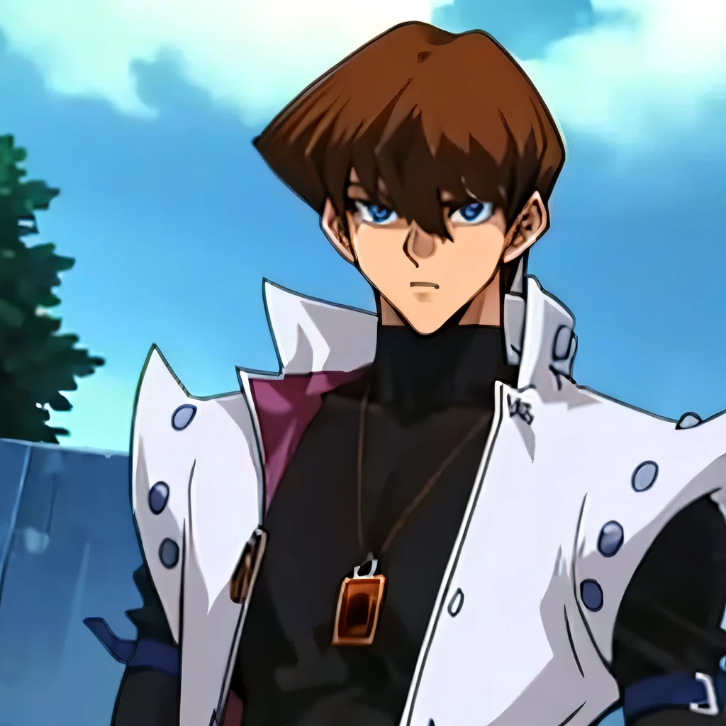 1 boy, Seto Kaiba, , , Brown hair, , Blue eyes, muscular body, shirtless shirt, male body, muscular