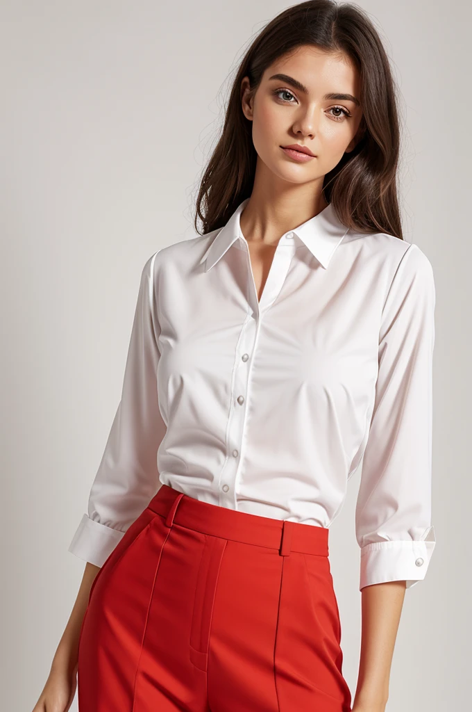 Animated blouse with white background and red outline 