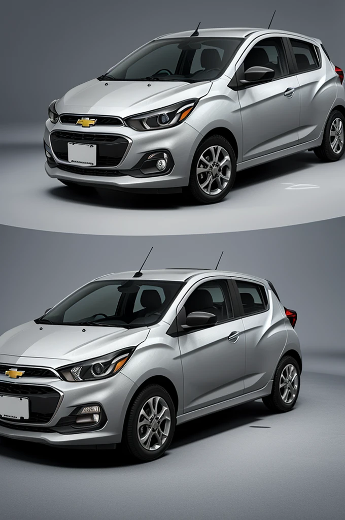 Create a gray Chevrolet Spark 2020 model, only the right side