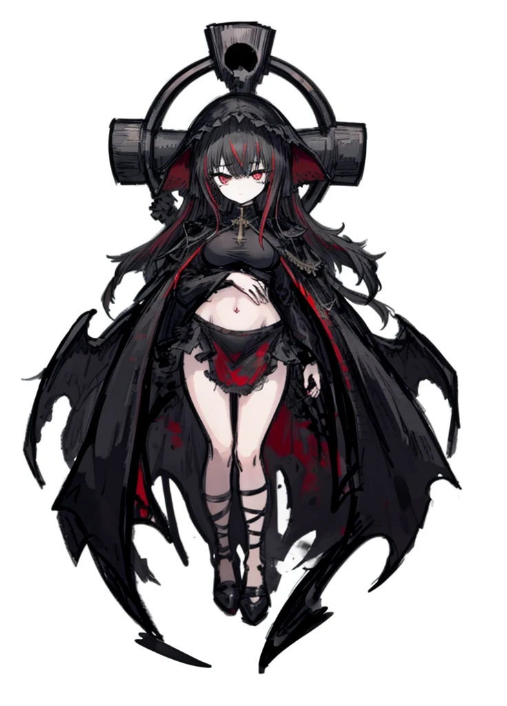 1girl, red eyes, ash hair, god of death, death, black rabbit, beautiful clothes, (high resolution, high detail, best quality), huge breasts, calm, cross