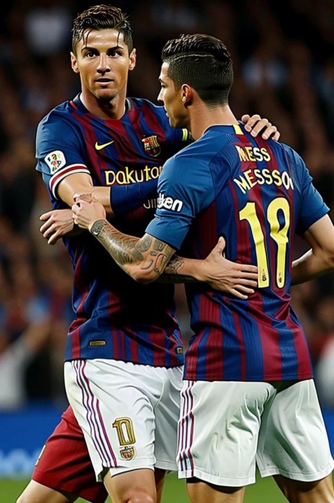 Messi with Cristiano Ronaldo 