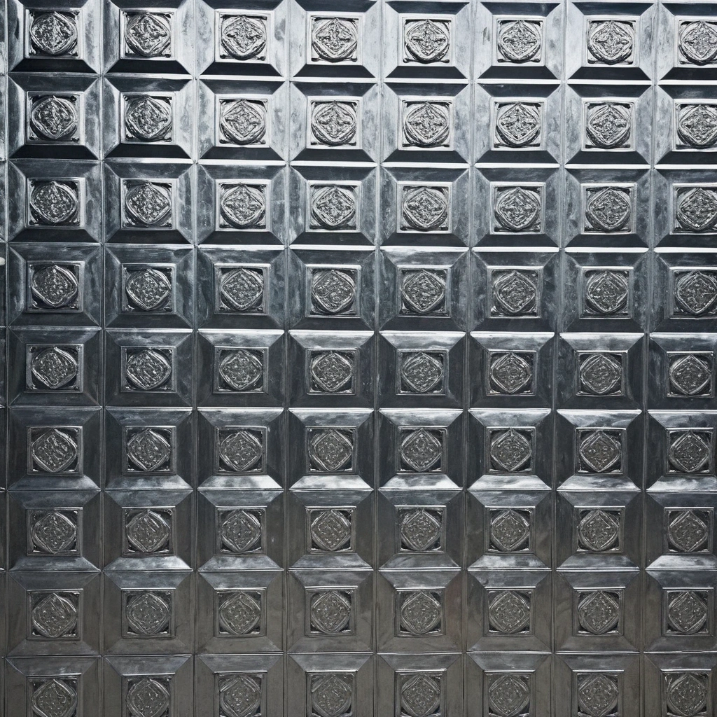 metal wall with white pictures