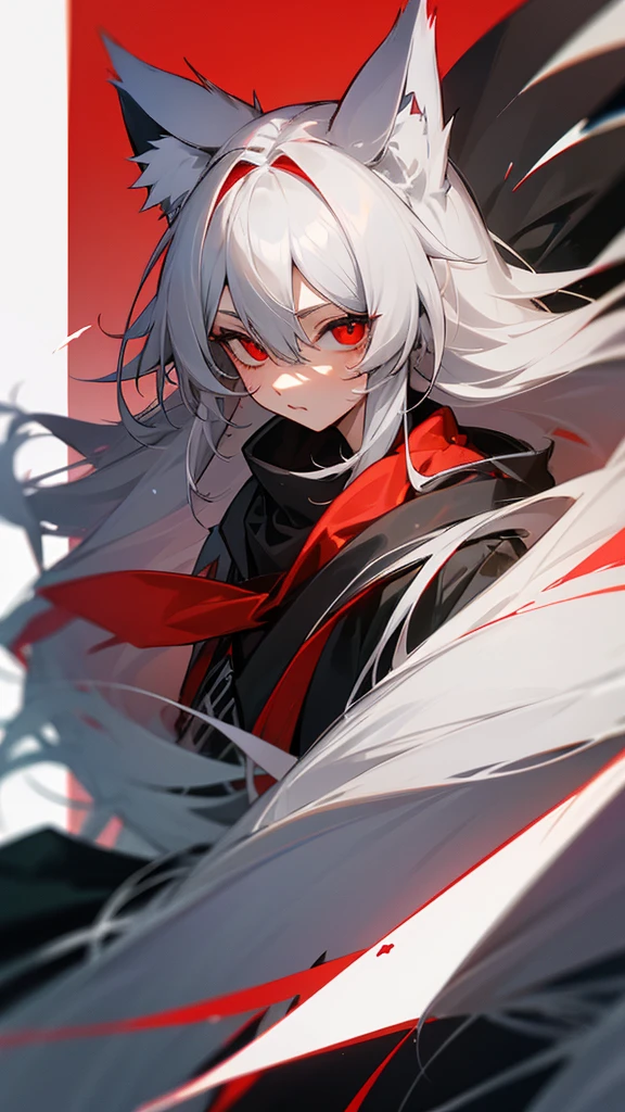 Highest quality I have long hair Gray Hair Raw salt Noah Red eyes I don't have anything Odd Eye kind Cat ear