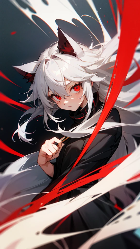 Highest quality I have long hair Gray Hair Raw salt Noah Red eyes I don't have anything Odd Eye kind Cat ear