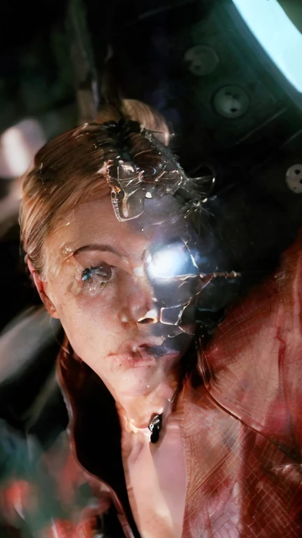 Kristanna Loken, terminator tx, detailed face, Beautiful detailed eyes, beautiful detailed lips, extremely detailed facial features, long eyelashes, leather jacket, futuristic cyberpunk scene, intricate mechanical details, Science fiction, photorealist, (Best Quality,4k,8k,high resolution,Masterpiece:1.2),ultra detailed,(realist,photorealist,photo-realist:1.37),cinematic lighting, dramatic shadows, vivid colors, moody atmosphere