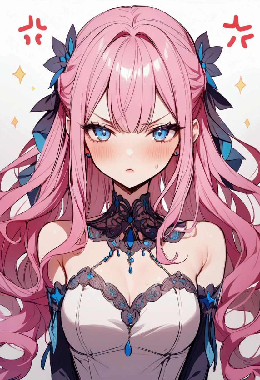 anger、Pink Hair、blue eyes