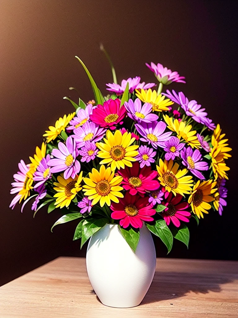 Digital art of a vase with flowers watercolor style, beautiful bouquet, spectacular, colourful, official art, masterpiece, ((watercolor)), intricate details. Highly detailed, [dripping:0.5], Trending on artstation, by Diego Velazquez, looking like a real painting, centered, vibrant colours, paint dripping, paint splatters, no people, still life,