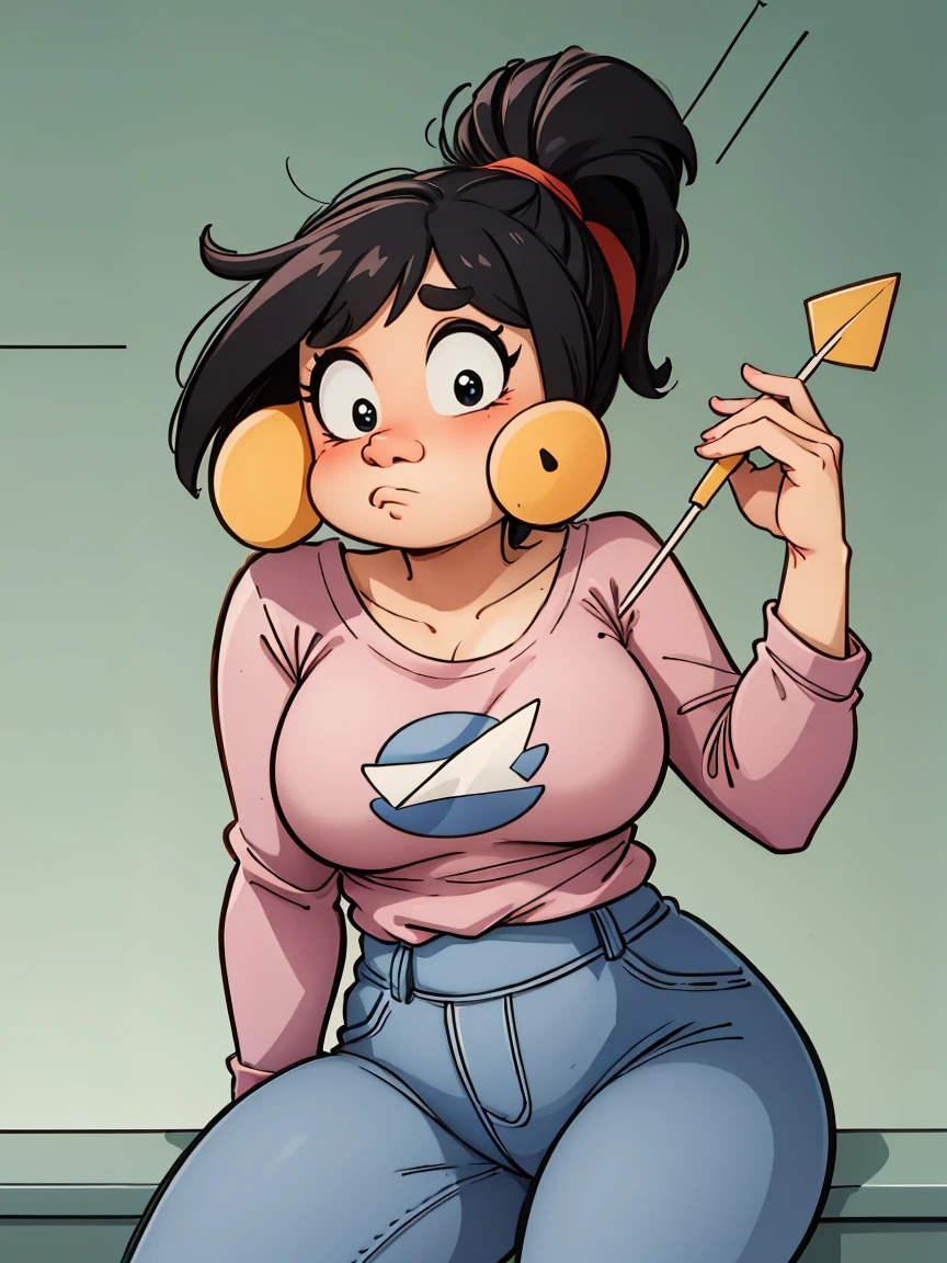 fat person, cartoon sad, good quality, arrow, same person but skinny