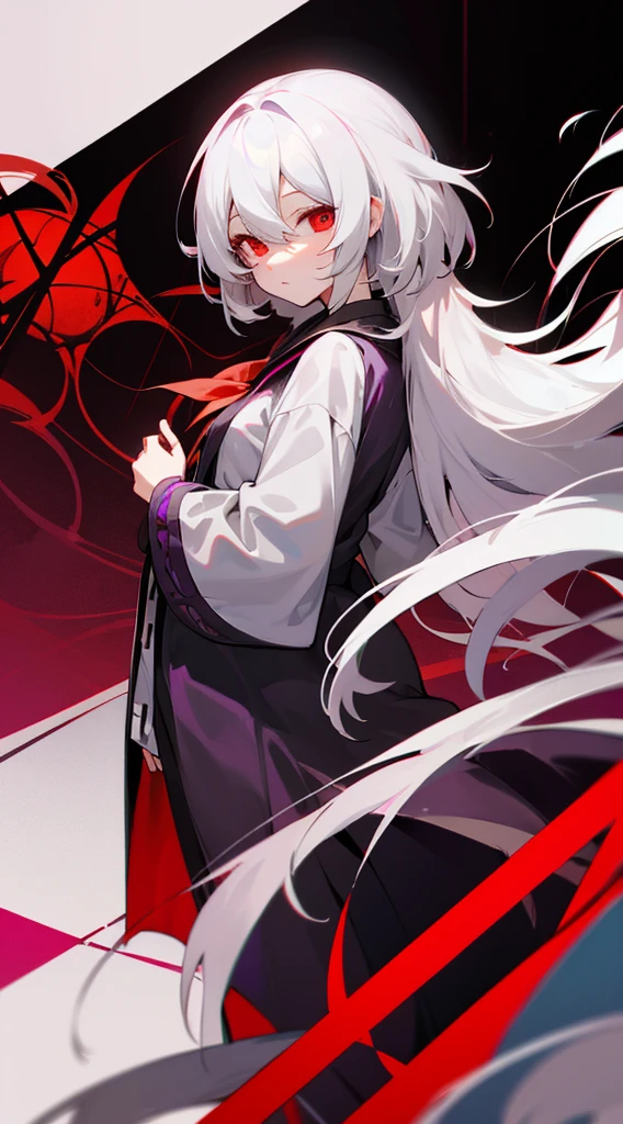 Highest quality　I have long hair　Gray Hair　Sagume Rare God　Red eyes　I don't have anything　Odd Eye　One person　