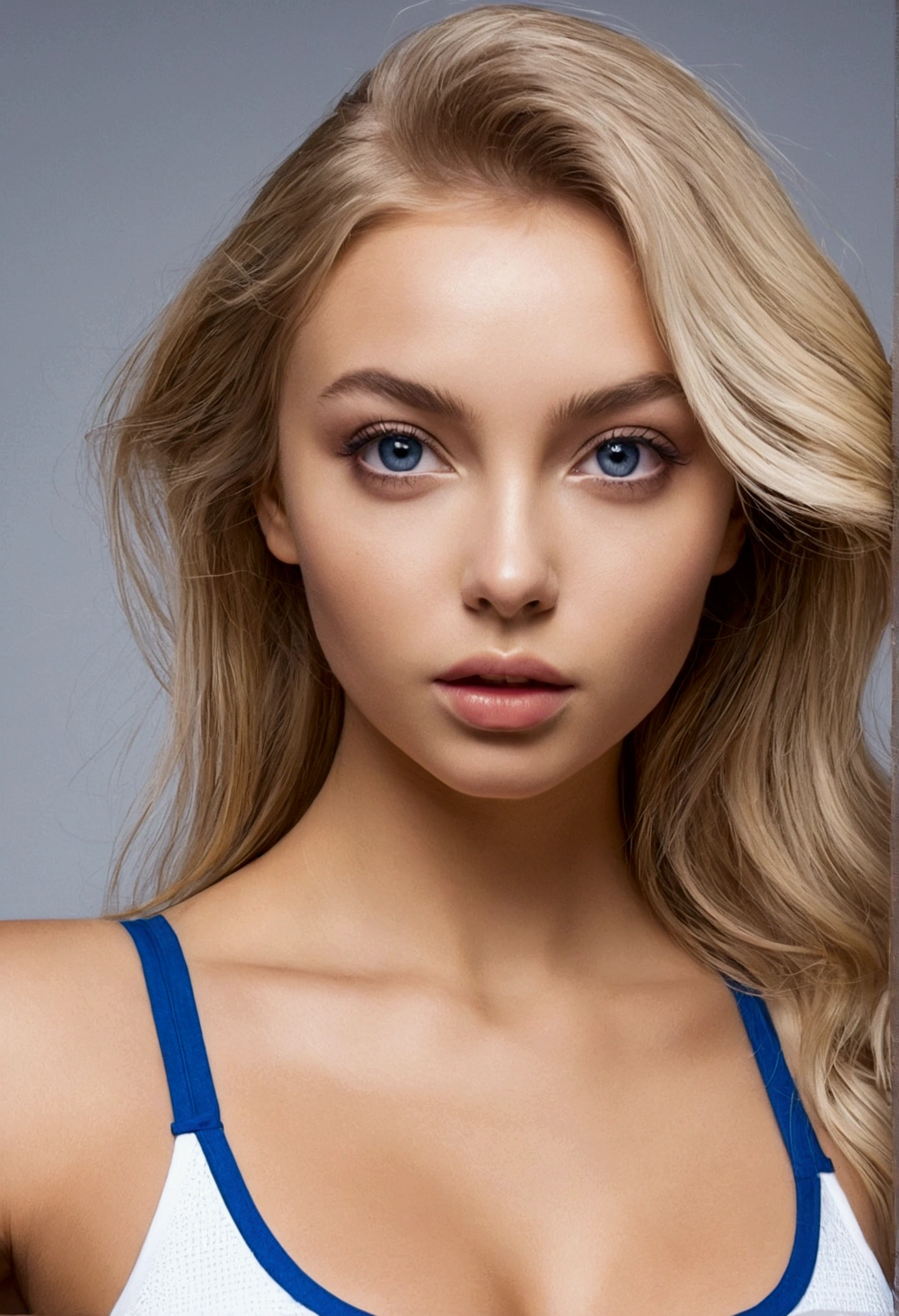 Femme suédoise blonde, fille sexy aux yeux bleus, ultra réaliste, Méticuleusement détaillé, portrait sophie mudd, cheveux blonds et grands yeux, selfie d'une jeune femme, fond de grande hauteur, suite blanche, avec du maquillage, Maquillage naturel, Regarder directement la caméra , Visage avec Artgram, Maquillage subtil, Superbe photo de tout le corps debout Dans la pièce, Dans l'hôtel, Buste moyen à large, en tenue sexy, debout sur le bâtiment, sportive qui joue aa tennis et fait de l'escalade photogénique