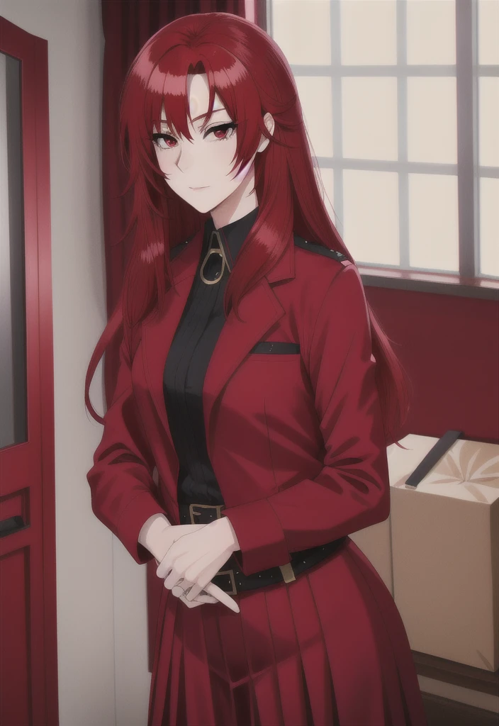 best quality, red hair,red eyes,masterpiece, highres, solo