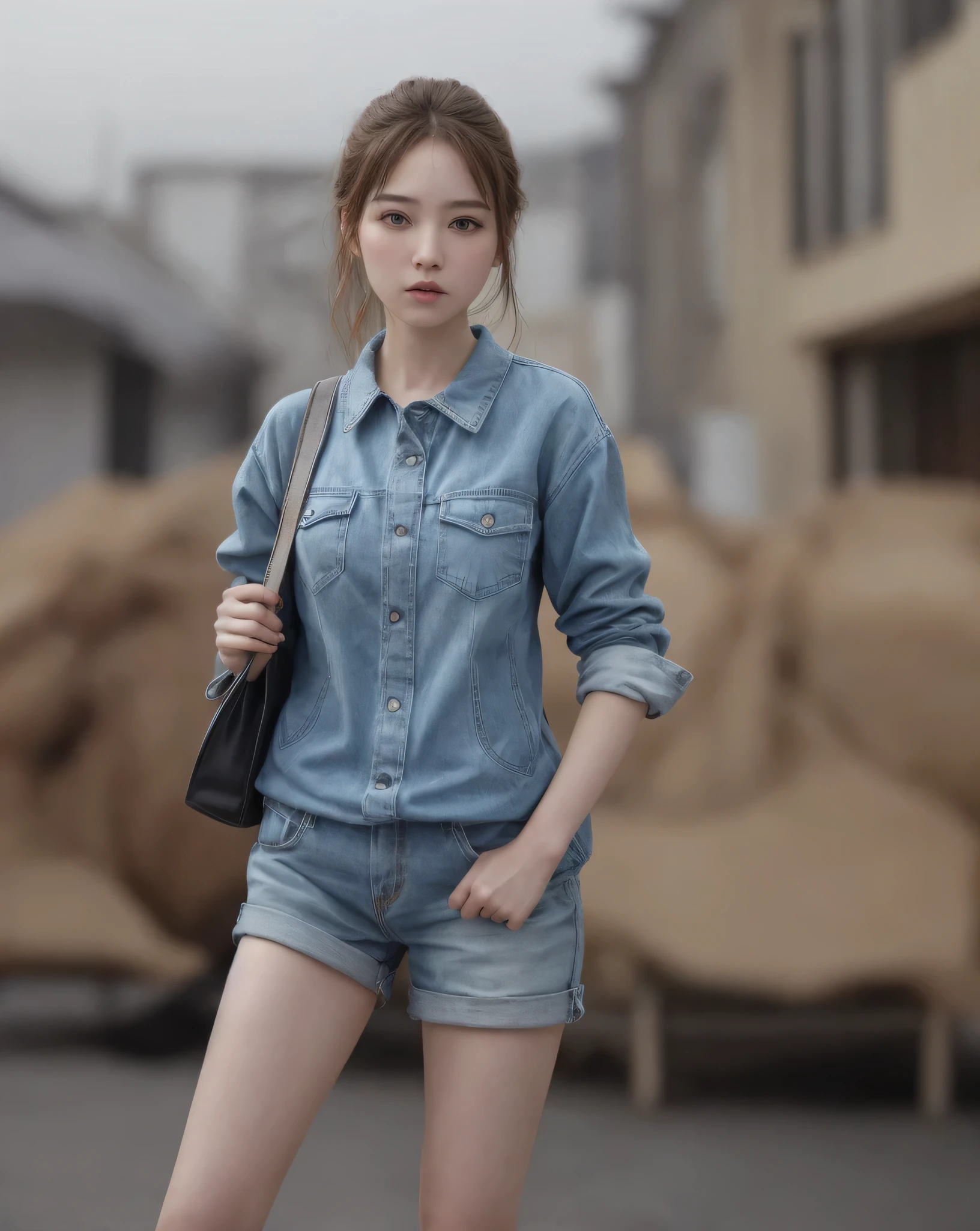 (Ultra-high resolution、Realistic、Highest quality、Photorealistic)、Photograph the whole body、No background、Trendy clothes
