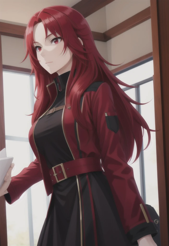 best quality, red hair,red eyes,masterpiece, highres, solo