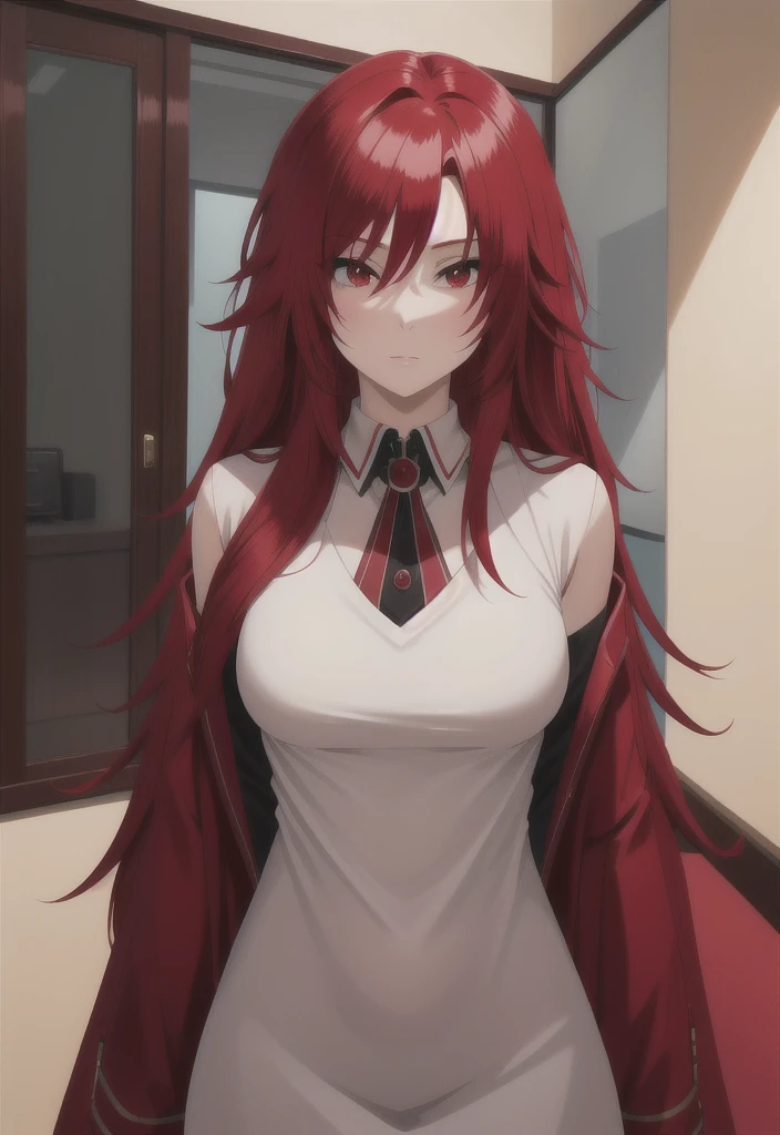 best quality, red hair,red eyes,masterpiece, highres, solo