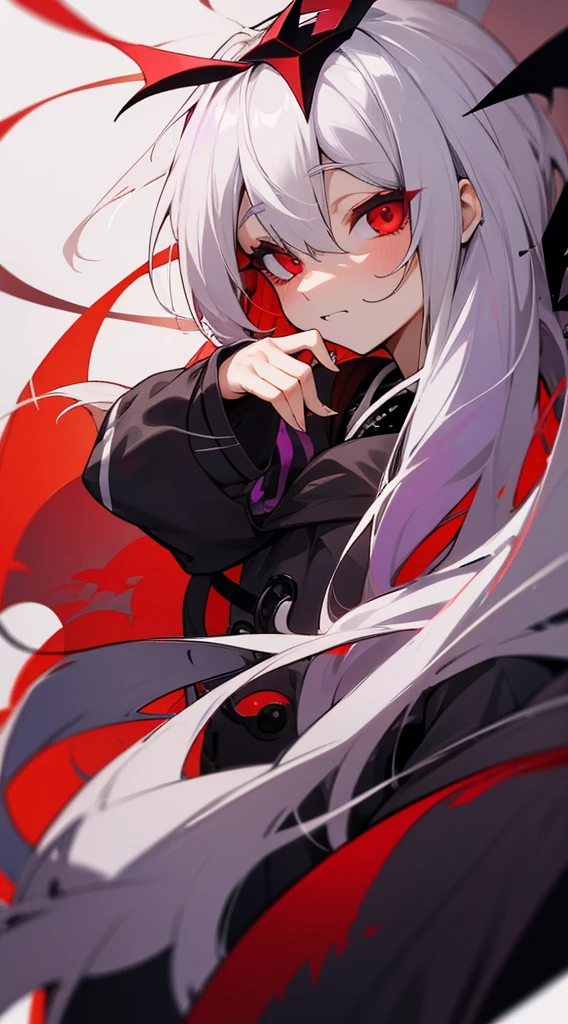 Highest quality　I have long hair　Gray Hair　Sagume Rare God　Red eyes　I don't have anything　Odd Eye　One person　