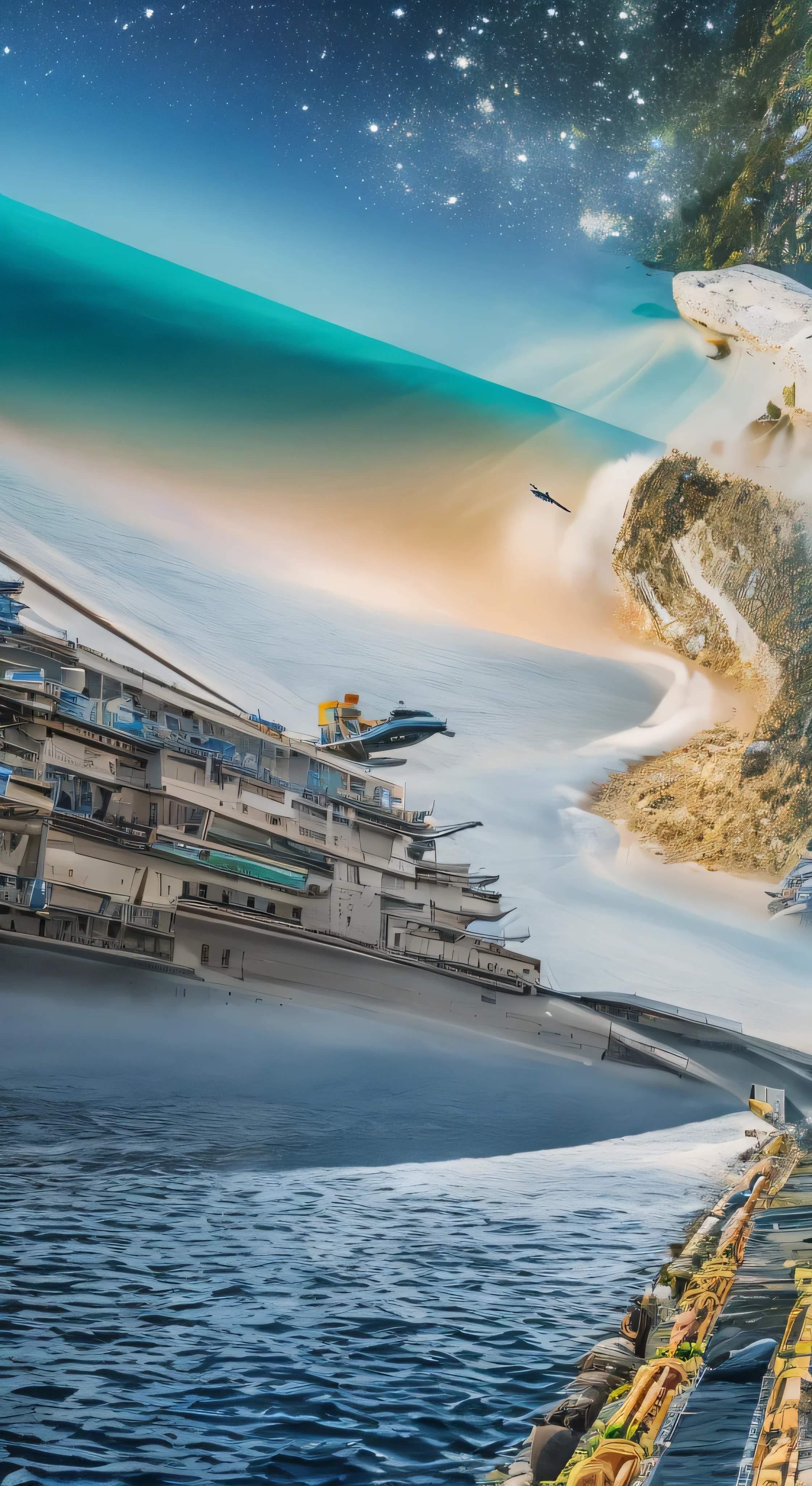 with high definition images，A scene from a movie，A powerful scene from Star Wars where a Star Destroyer is under attack