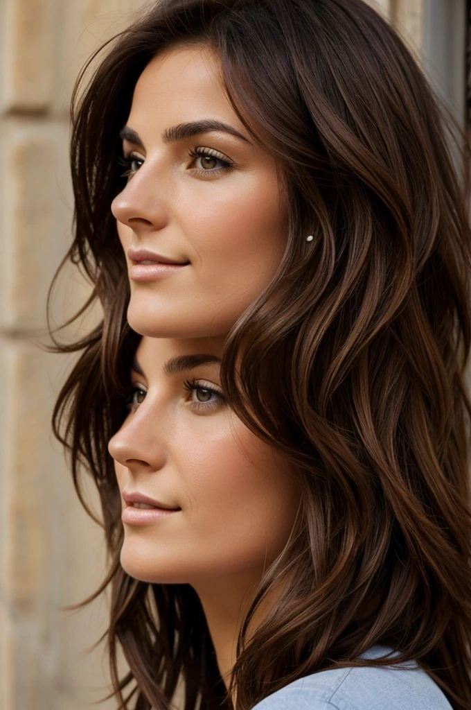 Femle brune photo de profile de face