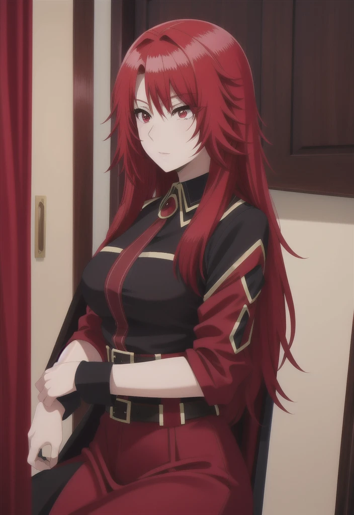 best quality, red hair,red eyes,masterpiece, highres, solo