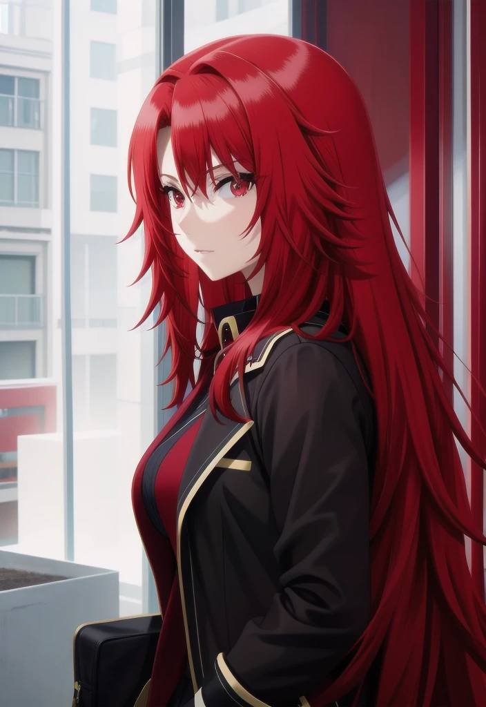 best quality, red hair,red eyes,masterpiece, highres, solo