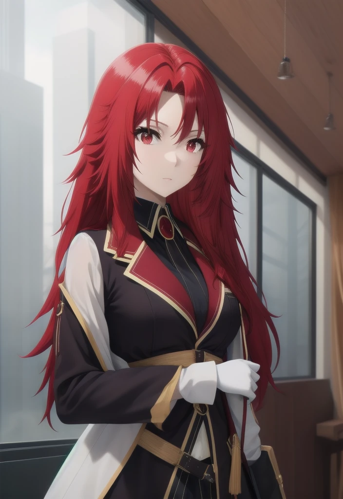 best quality, red hair,red eyes,masterpiece, highres, solo