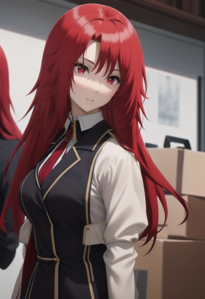 best quality, red hair,red eyes,masterpiece, highres, solo
