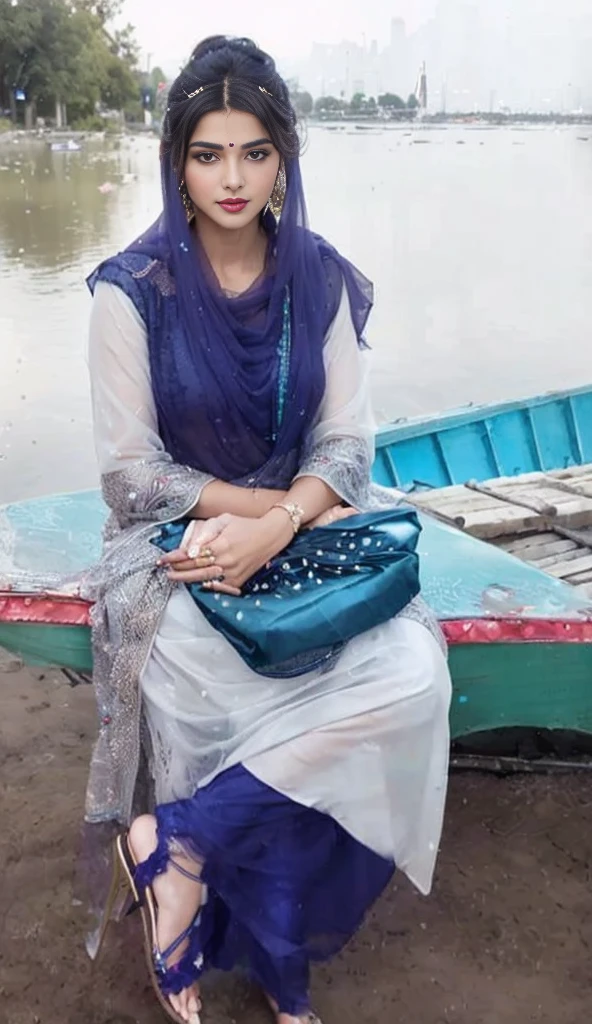 (((Stunningly Beautiful persian Princesss ))), elegant blue black updo hair, sweet smile, Beautiful bride posing under a fairy tale arch of exotic magical flowers, looking back,elaborate scene style, crystal glass lattice, glitter, transparent embroidered lace, realistic style, 8k,exposure blend, medium shot, bokeh, (hdr:1.4), (cinematic), ( dark tones:1.3), (hyperdetailed:1.2),Realism,1 girl,girl wearing indian saree(dressed in transparent saree)(wearing glitter graphics jewelry)ple,bright light ,long_hair, Bokeh ,nsfw , indian ,tree branch, colourfull ,undersized bra,princess dress,lehenga choli