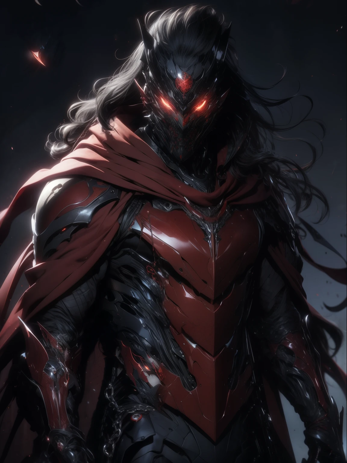 Pale skin handsome man, wearing beautiful elegant black_red suit, dark_fantasy, curly long hair, red moon, pixiv, vampire, elegant spooky, ffxiv, dramatic light, fantasy background, manga style, Tsutomu Nihei style, vibrant colors, Manga nib pen style, dramatic lighting, beautiful_sparkle background, ((shiny )), glistening, highly detailed, light, spooky atmosphere — quality, ((more details:1.5))