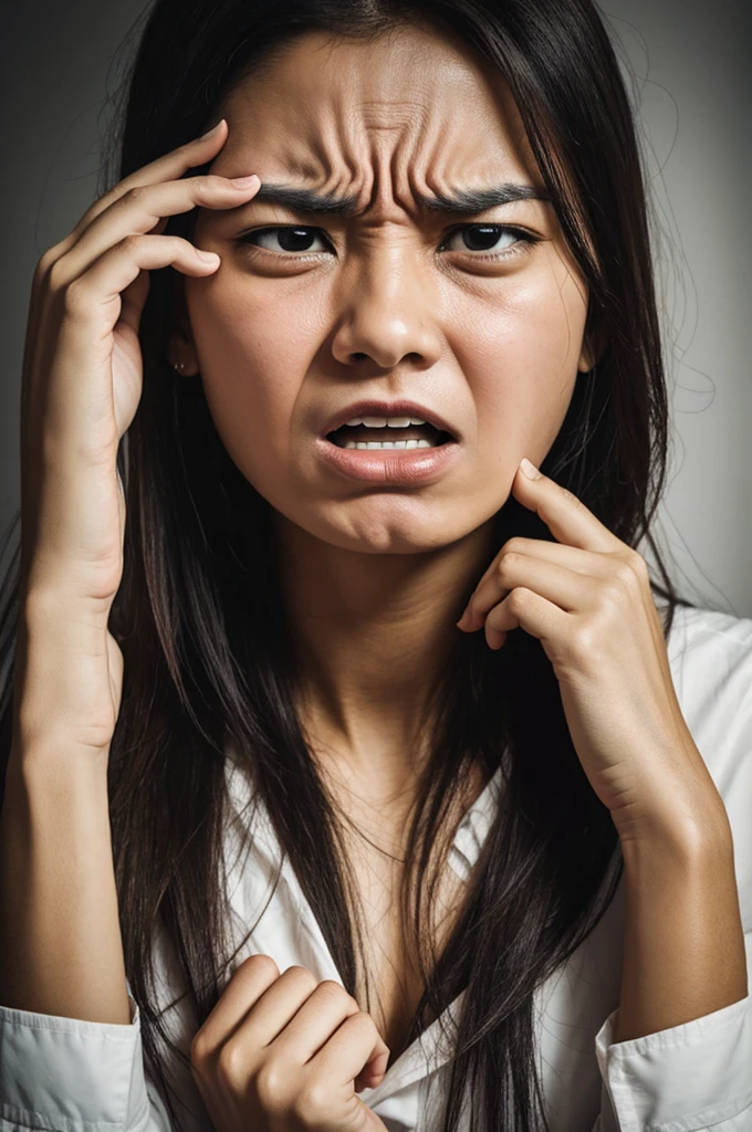 Anxiety emotion expression,fear, happiness, Sadness, anger and displeasure