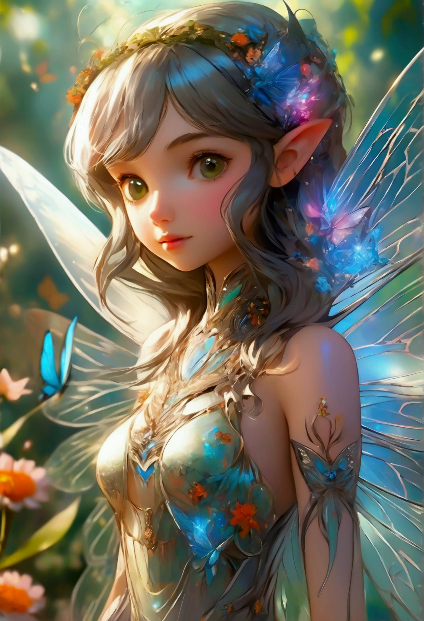 cute baby pink Dragon with mesmerizing feature butterfly ethereal wings masterpiece, top quality, best quality, official art, beautiful and aesthetic:1.2), (1dragon), extreme detailed,(fractal art:1.3), colorful, highest detailed, (masterpiece, best quality:1.3) 1 bright-amber, blue, green cat like-eyes, professional digital painting, Unreal Engine 5. playful teasing expression, finely detailed eyes, happy mood, epic scene, epic composition, Cinematic Lighting, Volumetric Lighting, ethereal light, intricate details, extremely detailed volumetric rays. oil painting, Detailed facial features, Sunlight, bright colors, dramatic lighting, expressive eyes, High Resolution, 4K quality, Photorealistic