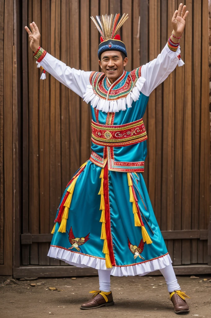 Bonchinchero man bird dance costume 