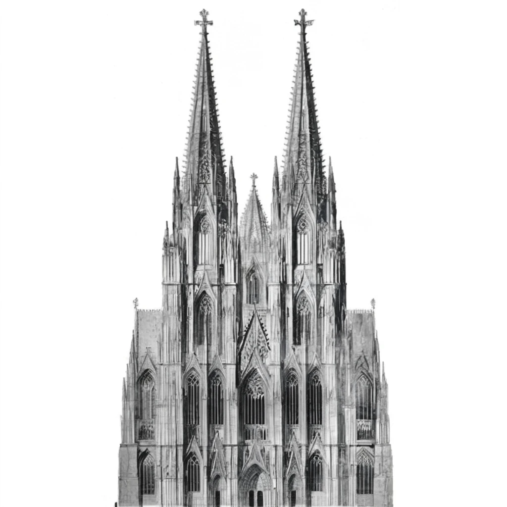 Masterpiece, best quality, very detailed, Cologne Dome, Cologne cathedral, starry sky