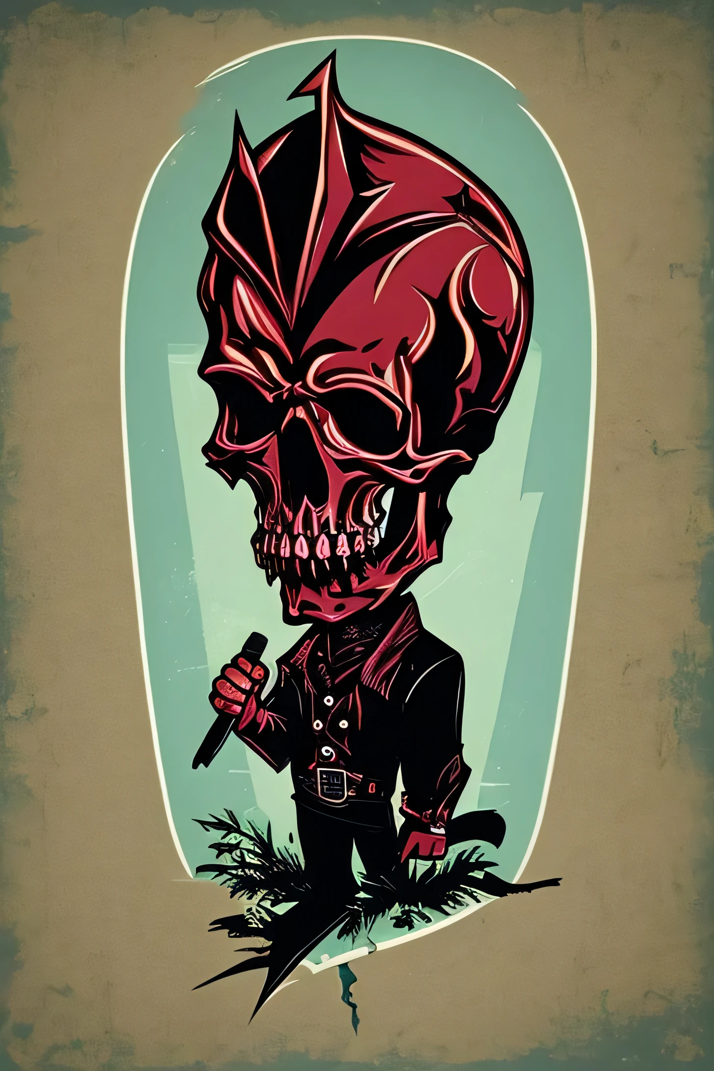 generate me a logo that a punk-rock band would ahve a picture of a ghoul.
