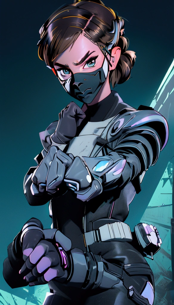 ((best quality)), ((premier travail)), (detailed: 1.4), ..3d, ((Emma Watson)) like a beautiful cyberpunk woman, (((tout le corps))), (Techpunk Mask:1.2), corps mince, kung-fu, black har, yeux noirs, transparent, corps brillant, cyborg ninja, ((pose d&#39;action)), ::futuristic cyberpunk style, realistic style,  hdr (Plage dynamique élevée), laser trace, nvidia RTX, Super-resolution, Unreal 5, sub-surface Scattering, Texture PBR, Post-traitement, Anisotropic Filtering, depth of ﬁeld, maximum clarity and sharpness, Textures multicouches, Albedo and specular maps, ombrage de surface, Accurate simulation of&#39;light-material interaction, Perfectly proportioned, rendu octan, Two-tone lighting, Large ouverture, Low ISO, balance des blancs, 8K ::n_style digital painting, deformed parts, distorted face, ((visage laid)), ((deformed hands)),