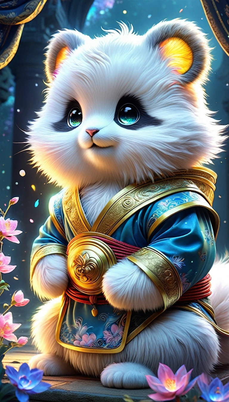 [ (Romantic Art by Georges Clairin:1.2) and (Théodore Géricault:1.0) :6], Character Art, masterpiece, Close-up shot of a strong Shaolin monk (Cute 19 year old beauty:1.3) , Expressing joy, Golden Ratio, Eastern hemp transparent with fur trim, Rest at an angle, Warm Flowers,  Panorama, Anime screenshots, sad, Doodle Art Style, Multicolor, The light shines, 4K, Unreal Engine, Skin Radiance,Perfect Skin Aurora Style,Disney Style,Transparent ice glass,Soft image, Smooth style,Big gold necklace,Background is gold