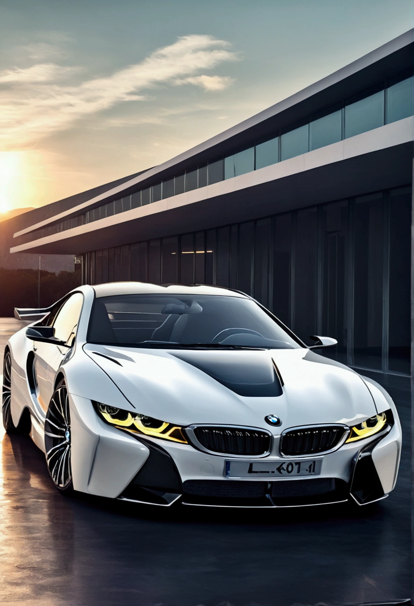white luxury bmw car