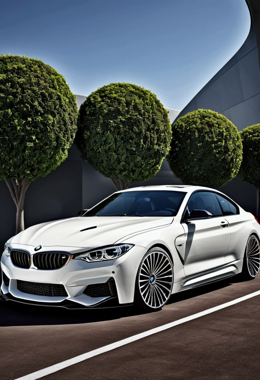 white luxury bmw car