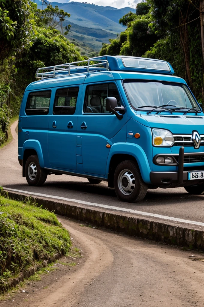 Logo of a tourist company that runs routes in a blue Renault 4 Master model 88 through Barichara. The most small town.lindande colombia.