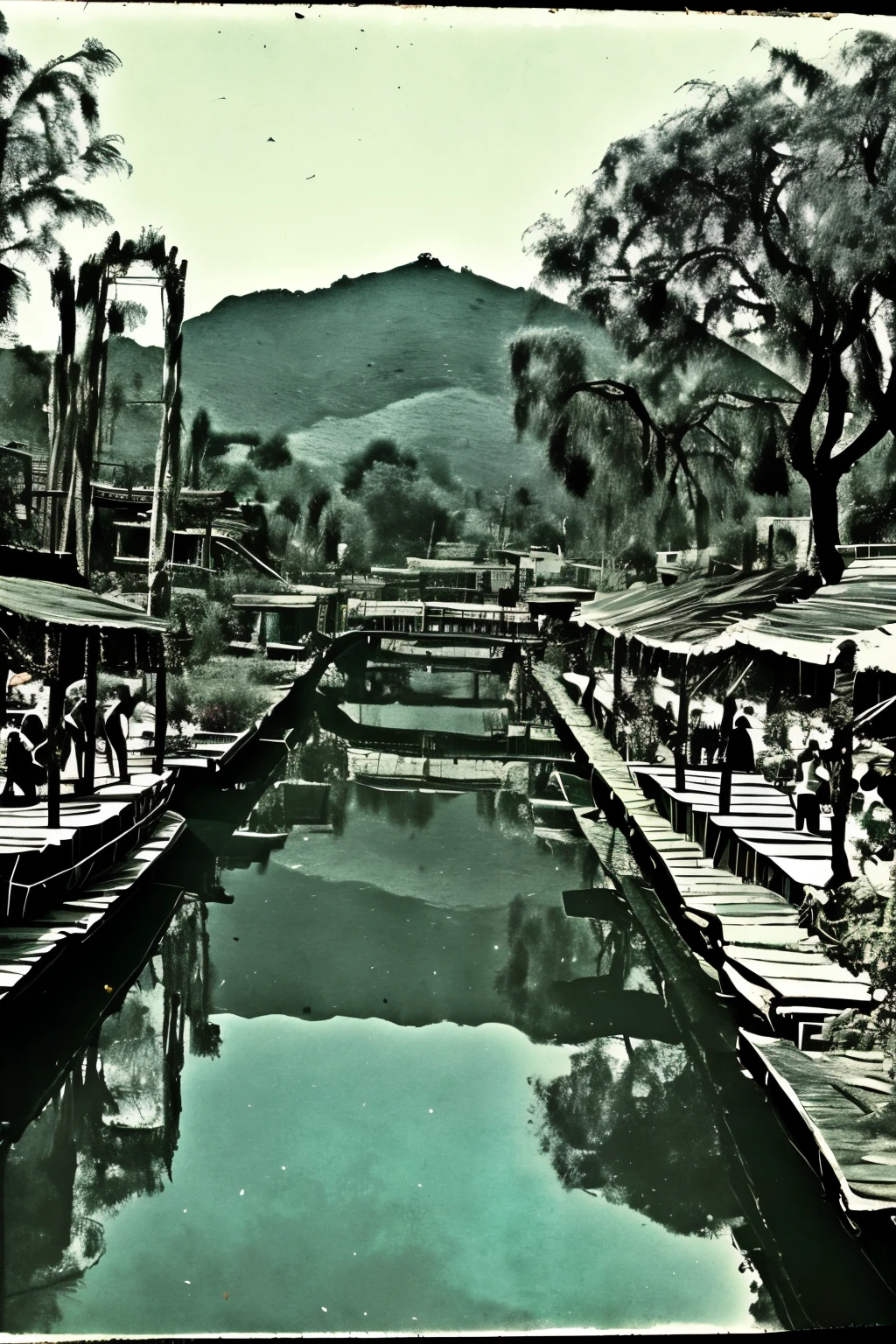 Xochimilco with old photo style from 1950}