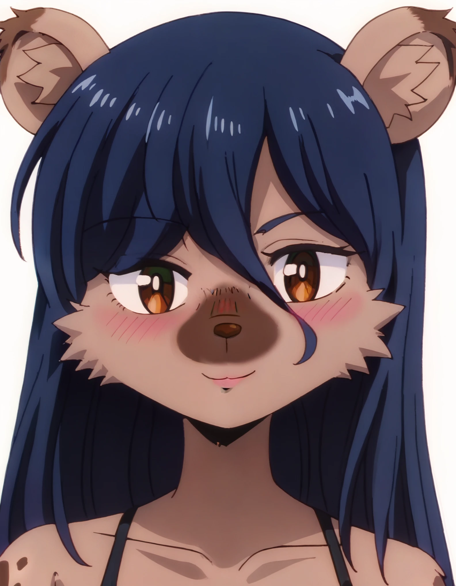 score_9, score_8_up, score_7_up, source_safe, elza, 1girl, solo, furry, furry female, looking at viewer, blush, body fur, white background, upper body, smile, 