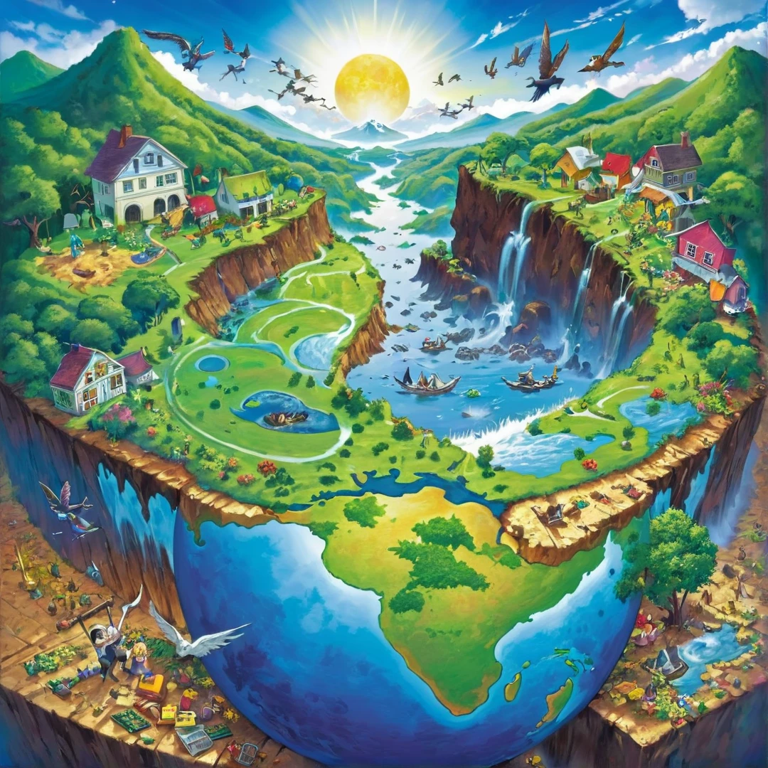 Cut the Earth in half、Peace and misery