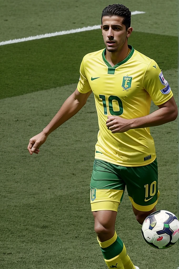 Football shirt with not typical patterns in green-white colors
