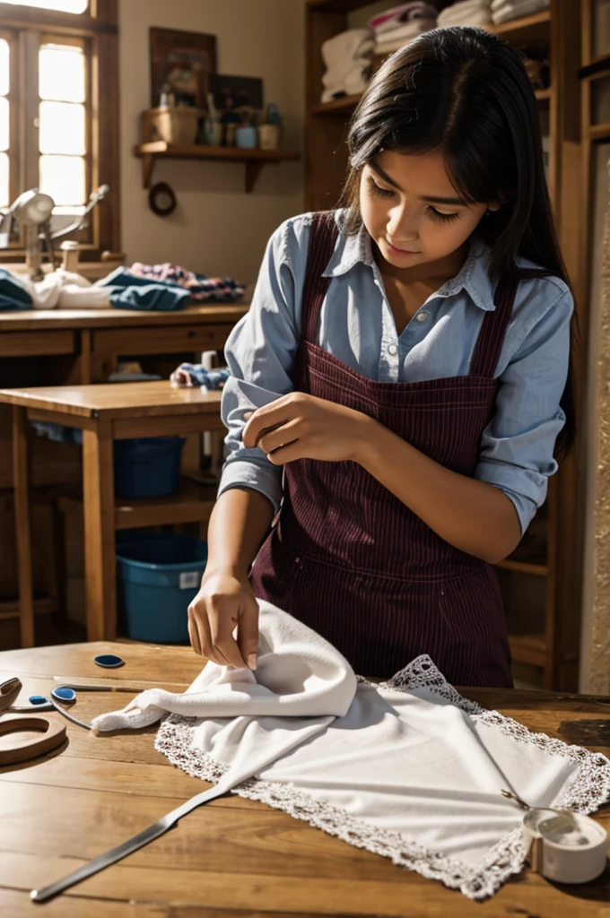 girl sewing
