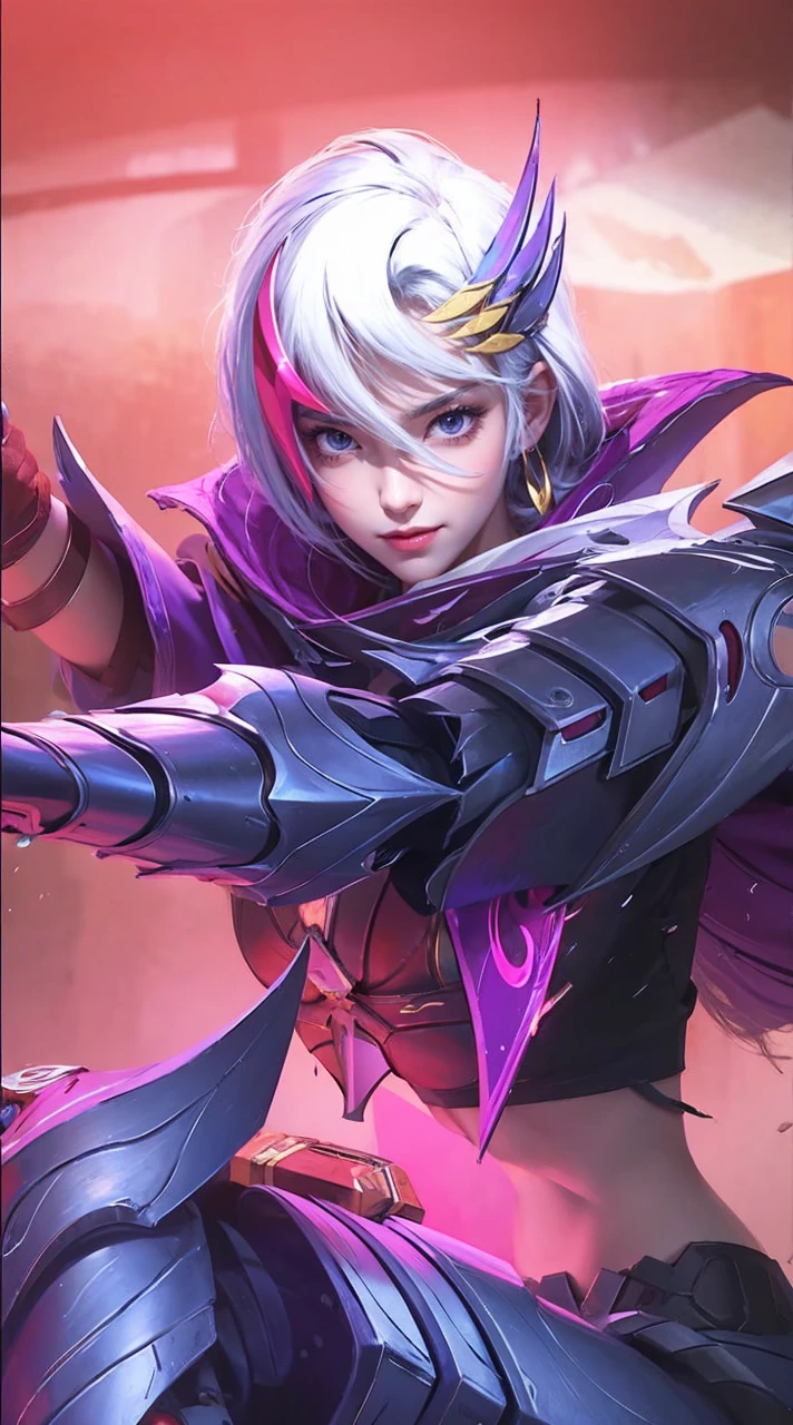 Realistic, Benedetta from Mobile legends, ultra detail, high quality, masterpiece, ultra hd, perfect face, perfect detail, fokus high detail, detail face, smile