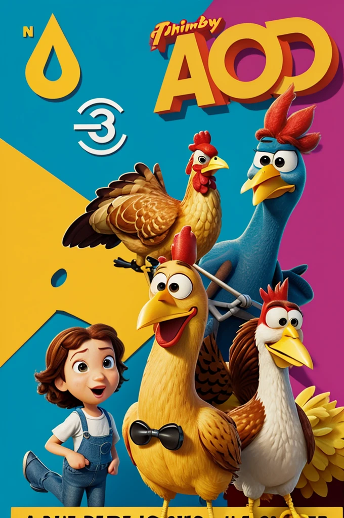 A Pixar style poster with the title saying Álvaro and the character being a chicken