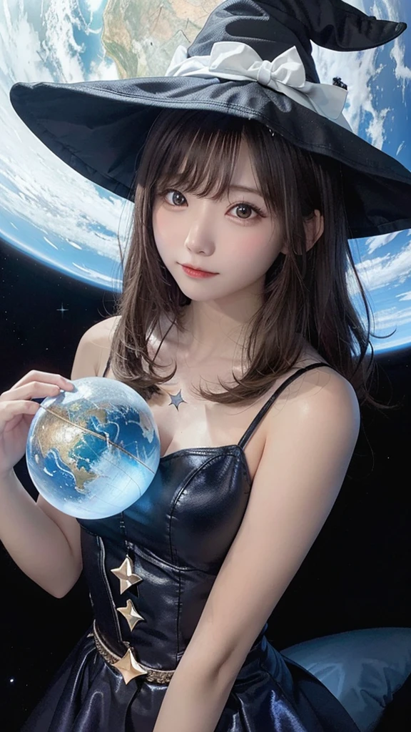 highest quality, High resolution, One girl, Fairy, Witch Hat, Floating in space, Energy sphere, Particles of light, Shiny Hair, Shining Star, Fantasy,