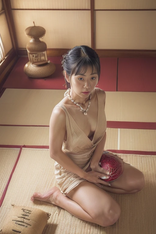 Goku touching his wife