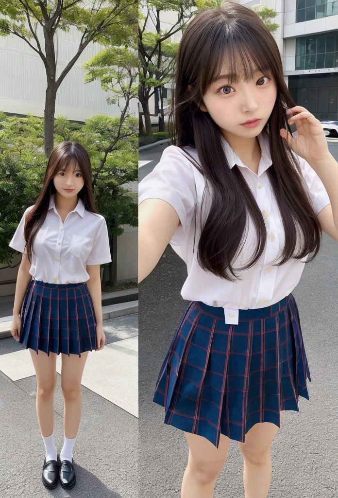 Cute Japanese woman full body selfie, Posted on Snapchat in 2018, Smooth Hair. She is wearing a summer uniform、Standing from head to toe, Capture her full body image.
Beautiful Japanese Women,double eyelid,Transparent muscle,Round face,Long face,Swept-apart bangs,In Tokyo,A short filmed on a DSLR,Adora Vre 18 years old,head shot,from the front,Long Hair