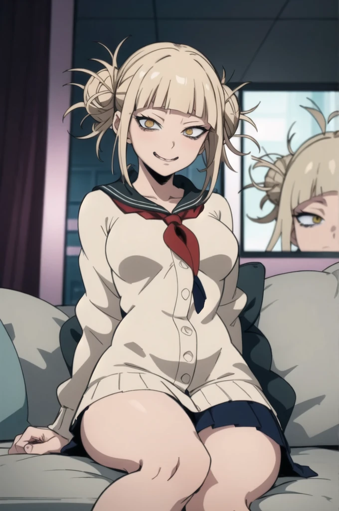 Toga himiko estilo cartoon, Ahegao, whole body, sitting on the screen, looking at the viewer, naked body, perfect anatomy, Very detailed, high resolution, hentai, +18