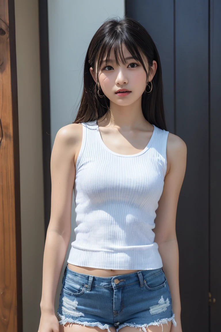One Girl、Beautiful and detailed eyes and face、barefoot、20 year old cute Japan woman, ((Extremely precise and accurate anatomy:1.1)), (photo Realistic:1.4), (hyper Realistic:1.4), (最高品質のRealisticな肌の質感:1.4), (Improvement of quality:1.4), (Enhances the beauty of skin texture:1.1), Clean and glowing skin, (Realistic:1.3), Realisticなライティング, (Smoother lighting:1.05), (Improving the quality of cinema lighting:0.9), Backlight, A gentle light on your face, Ray Tracing, (Bright light:1.2), 32K, One Japanese woman, fine grain, Detailed face, (Film Grain:1.1),(Accentuates body lines:1.1), High resolution, Natural look, Kind eyes, Improves hair quality, Delicate light and shadow, Transparent muscles, Graceful pose, Beautiful Eyes, Sharp details, Soft light reflection, Beautiful contours, Delicate skin tone, Fine hair texture, Natural background,(((Top-down configuration:1.33)))、((No underwear:1.55))、